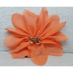 Elastic par tip floare, cu fundita din plastic, culoare portocaliu deschis